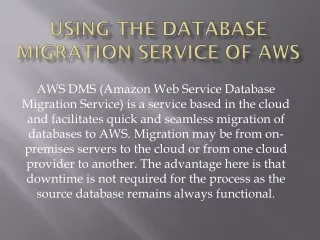Using the Database Migration Service of AWS