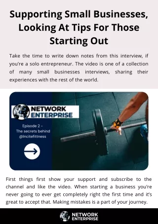 Supporting Small Businesses, Looking At Tips For Those Starting Out