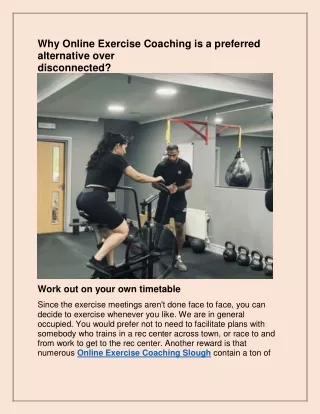why online exercise coaching is a preferred