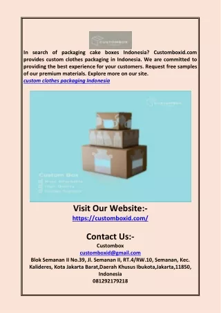 Custom Clothes Packaging Indonesia | Customboxid.com