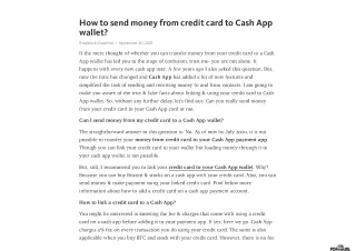 How to send money from credit card to Cash App wallet