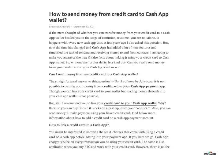 how to send money from credit card to cash