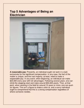 top 5 advantages of being an electrician