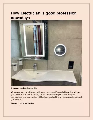 how electrician is good profession nowadays