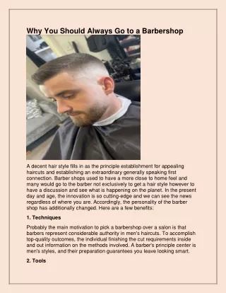 why you should always go to a barbershop