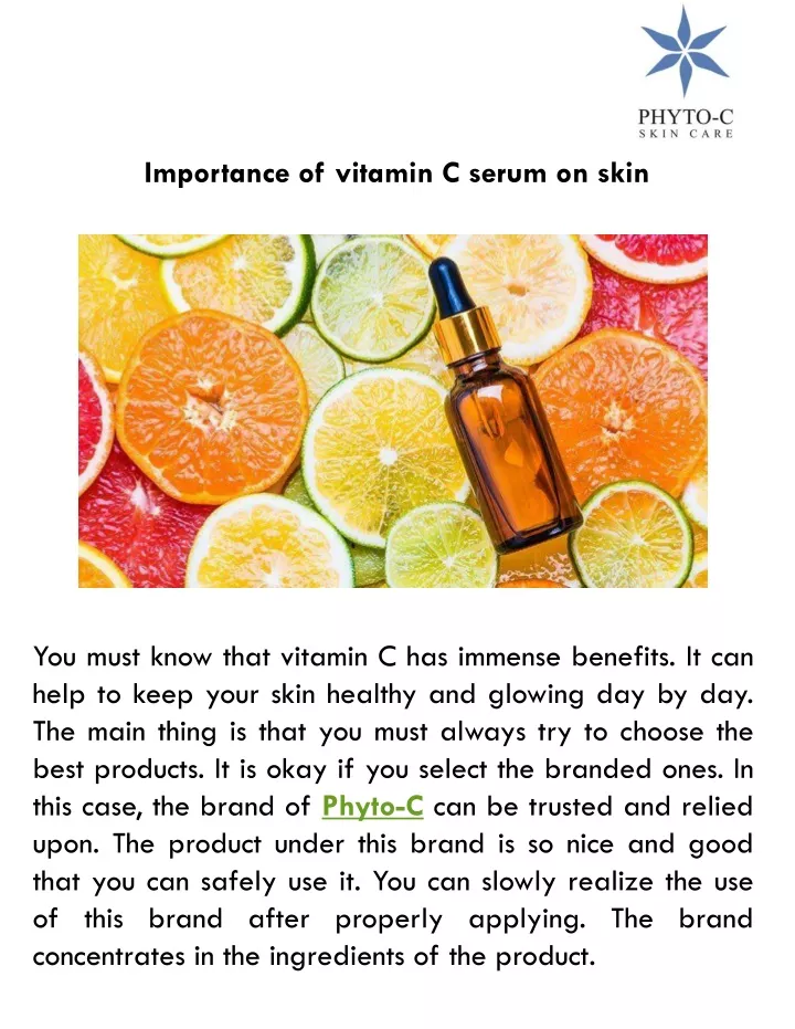 importance of vitamin c serum on skin