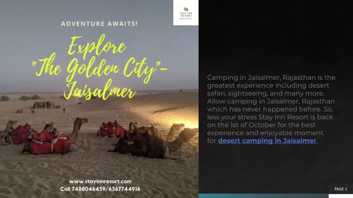 camping in jaisalmer rajasthan is the greatest