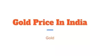 Gold Price In India