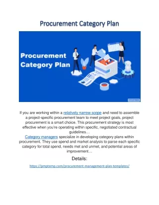 Procurement Category Plan