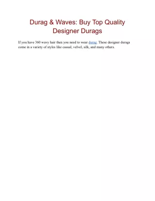 Durag & waves_ Buy top quality desinger durags