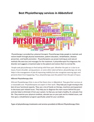 best physiotherapy services in Abbotsford