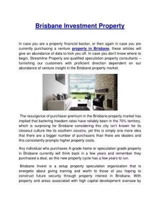 Brisbane Investment Property