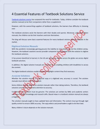 4 essential features of textbook solutions service