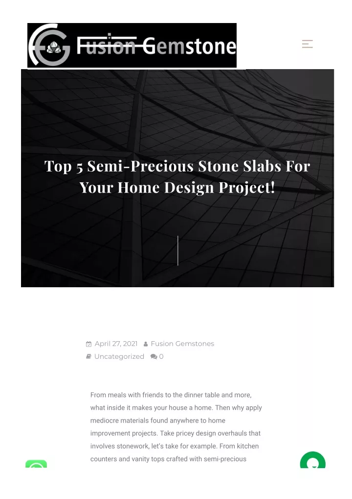 top 5 semi precious stone slabs for your home