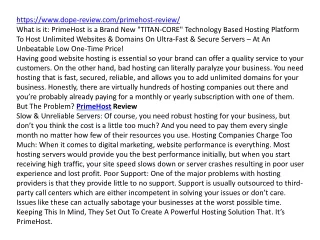 https www dope review com primehost review what