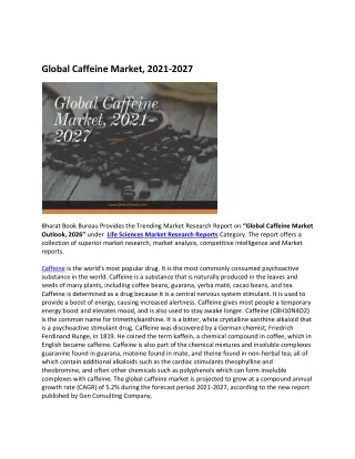 global caffeine market 2021 2027