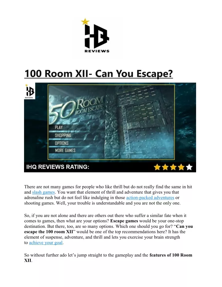 100 room xii can you escape