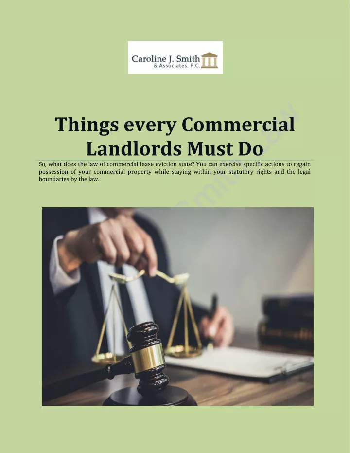 things every commercial landlords must do so what