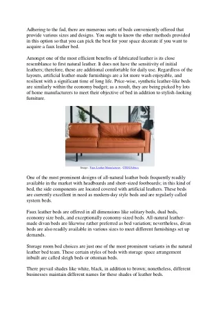 How Artificial Leather Beds Can Enhance Beauty Of Your Space