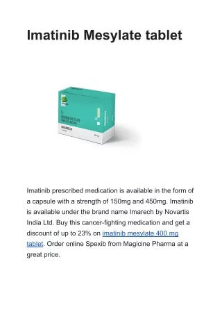 imatinib mesylate tablet