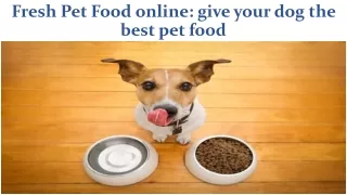 Fresh Pet Food online give your dog the best pet food