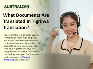 What Documents Are Translated In Tigrinya Translation