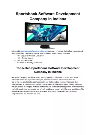 sportsbook software development company in indiana