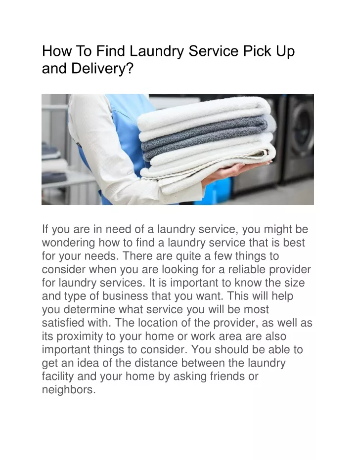 how to find laundry service pick up and delivery