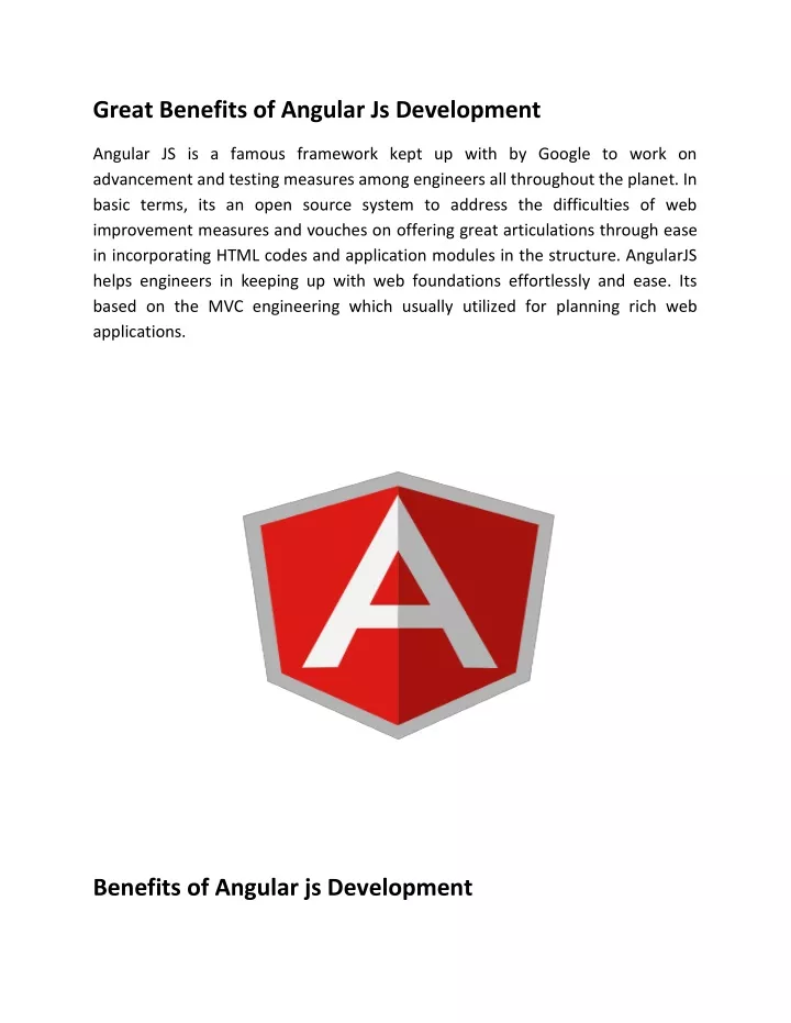 great benefits of angular js development