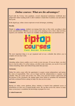 Online courses
