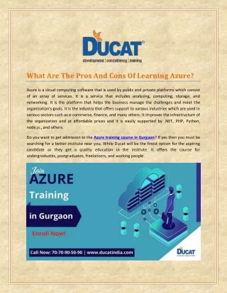 what are the pros and cons of learning azure