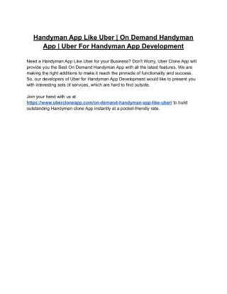 handyman app like uber on demand handyman