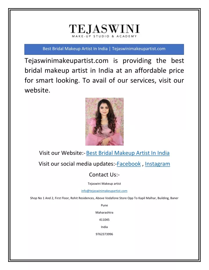 best bridal makeup artist in india