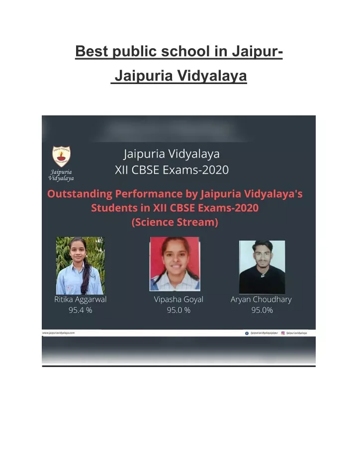 best public school in jaipur jaipuria vidyalaya