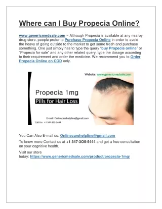 where can i buy propecia online