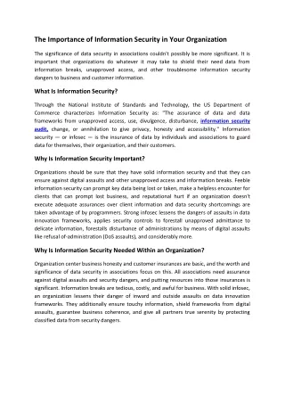 the importance of information security in your
