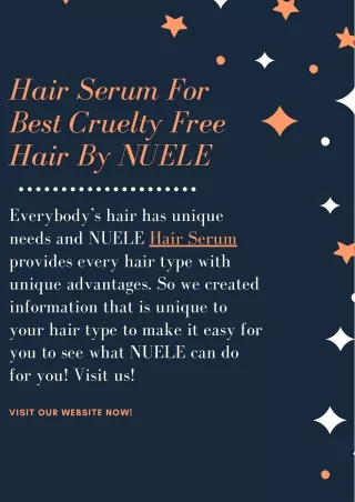 Hair Serum For Best Cruelty Free Hair By NUELE