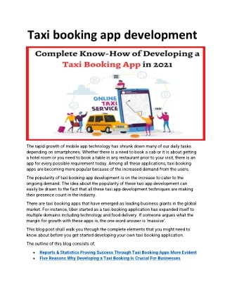 taxi booking app development