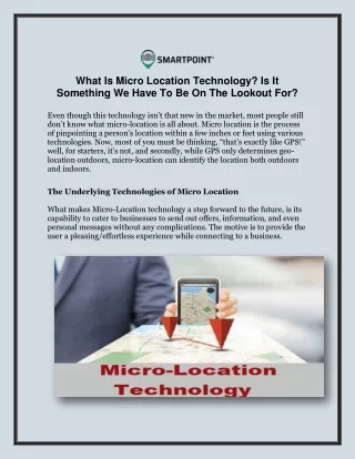 what is micro location technology is it something