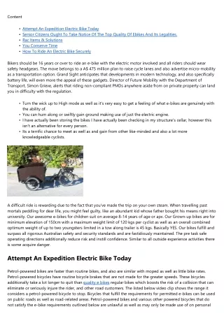 Legitimacies Of Electric Bike Use