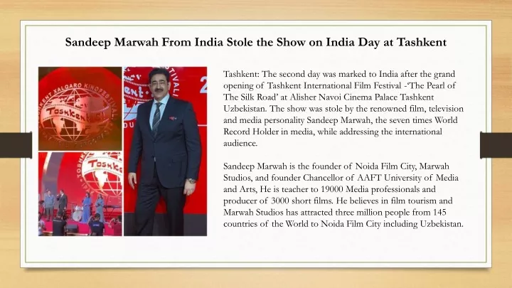 sandeep marwah from india stole the show on india