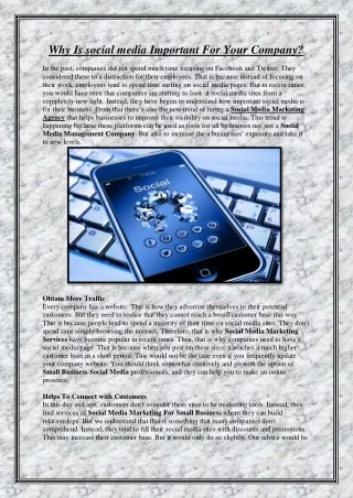 Why Is social media Important For Your Company