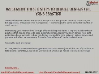 implement these 6 steps to reduce denials for your practice