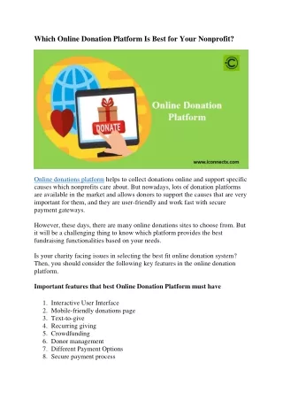 which online donation platform is best for your