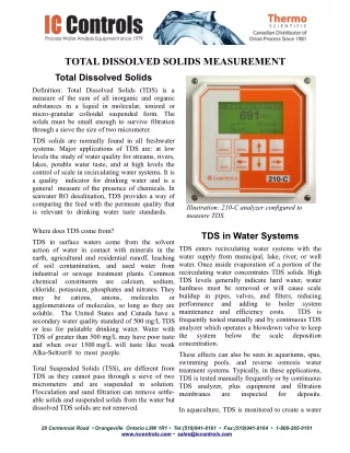 Total Dissolved Solids Measurement - IC Controls