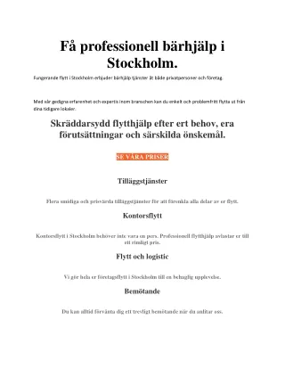 Få professionell bärhjälp i Stockholm