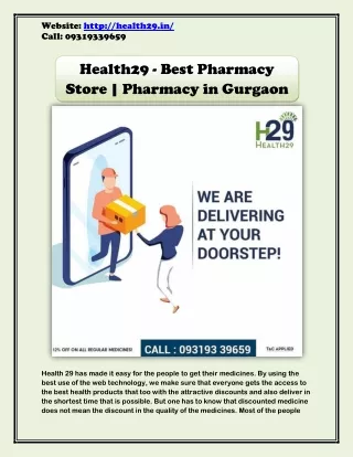 Health29 - Best Pharmacy Store - Pharmacy in Gurgaon