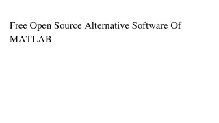 free open source alternative software of matlab
