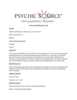 Tarot Card Reading San Jose