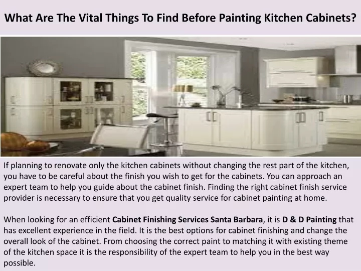 what are the vital things to find before painting kitchen cabinets